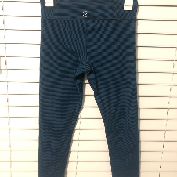 Blue Striped Cropped Leggings - Picture 2 of 3